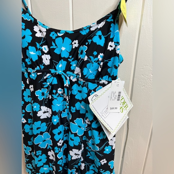 Fashion Bug Blue and Black one Piece Swimsuit - Picture 9 of 10